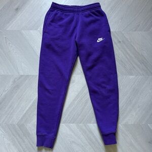 Nike purple sweats with embroidered logo